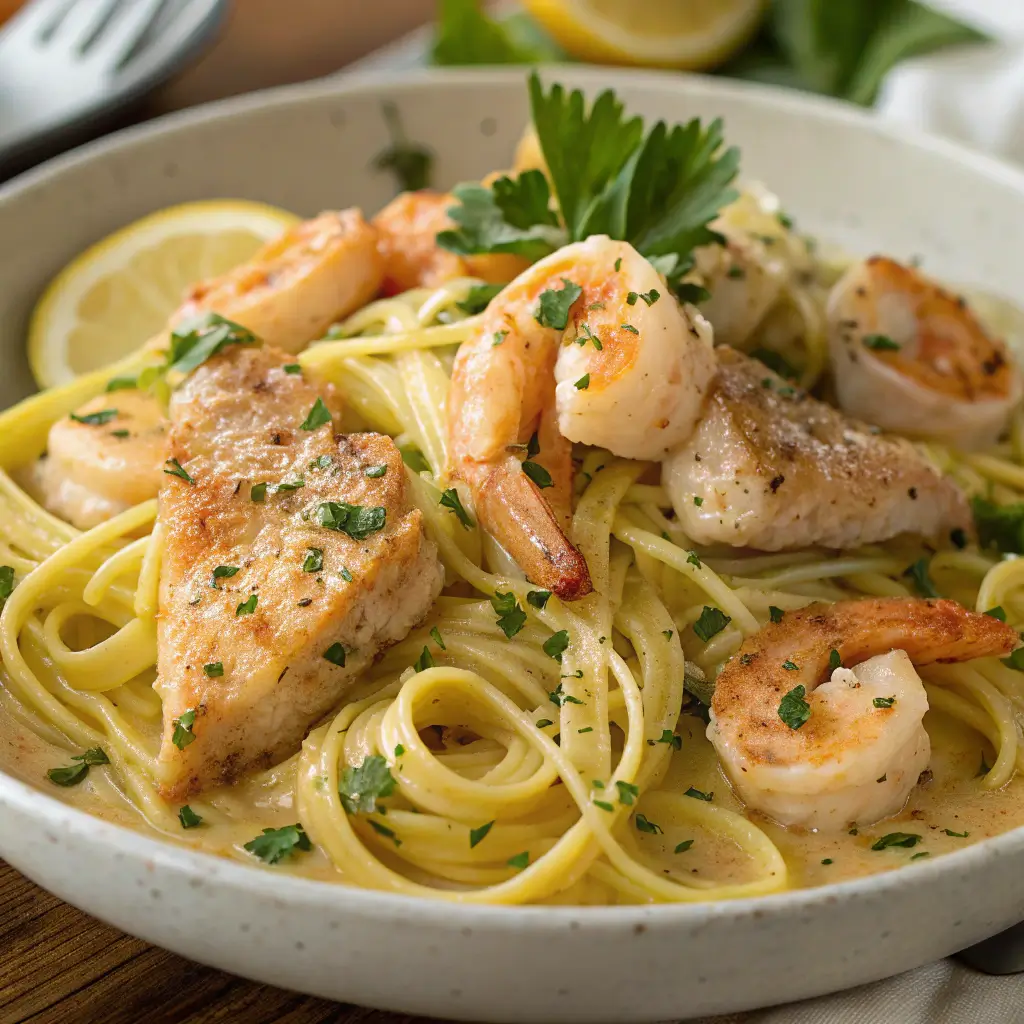 Chicken and Shrimp Scampi