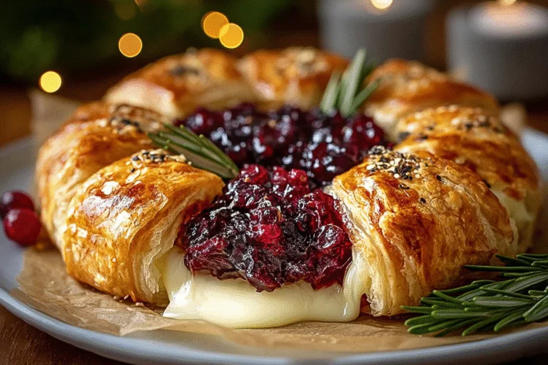 Brie & Cranberry Christmas Wreath