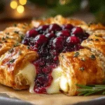 Brie and Cranberry Christmas Wreath