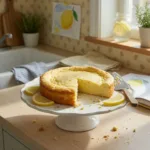 Flourless Cottage Cheese Lemon Cake with bold lemon garnish