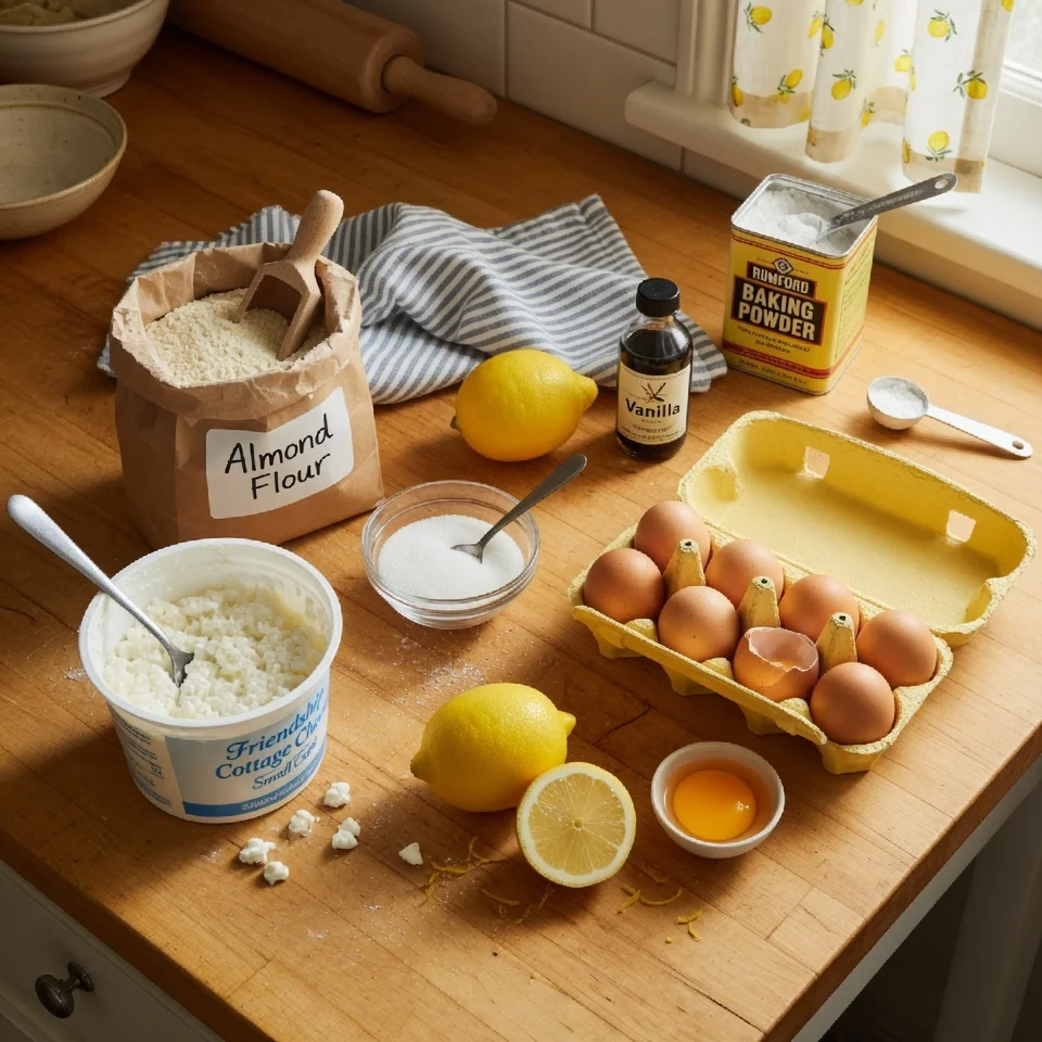 Flourless Cottage Cheese Lemon Cake ingredients