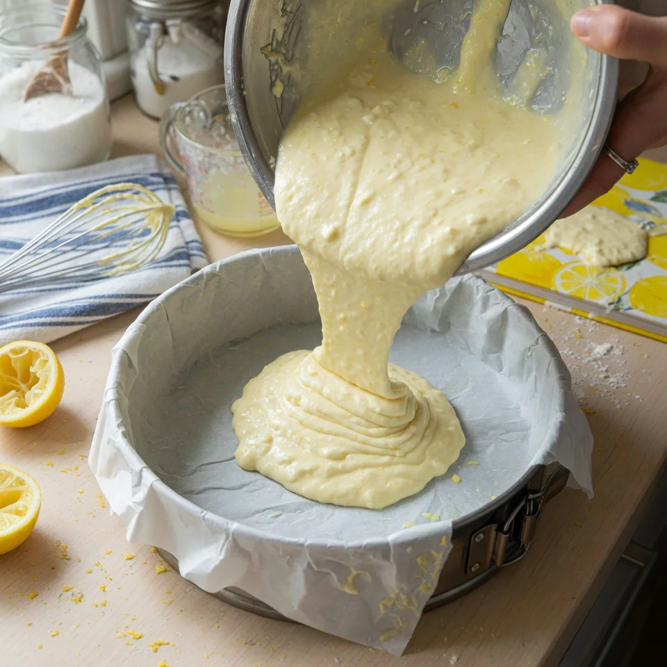 Flourless Cottage Cheese Lemon Cake batter step